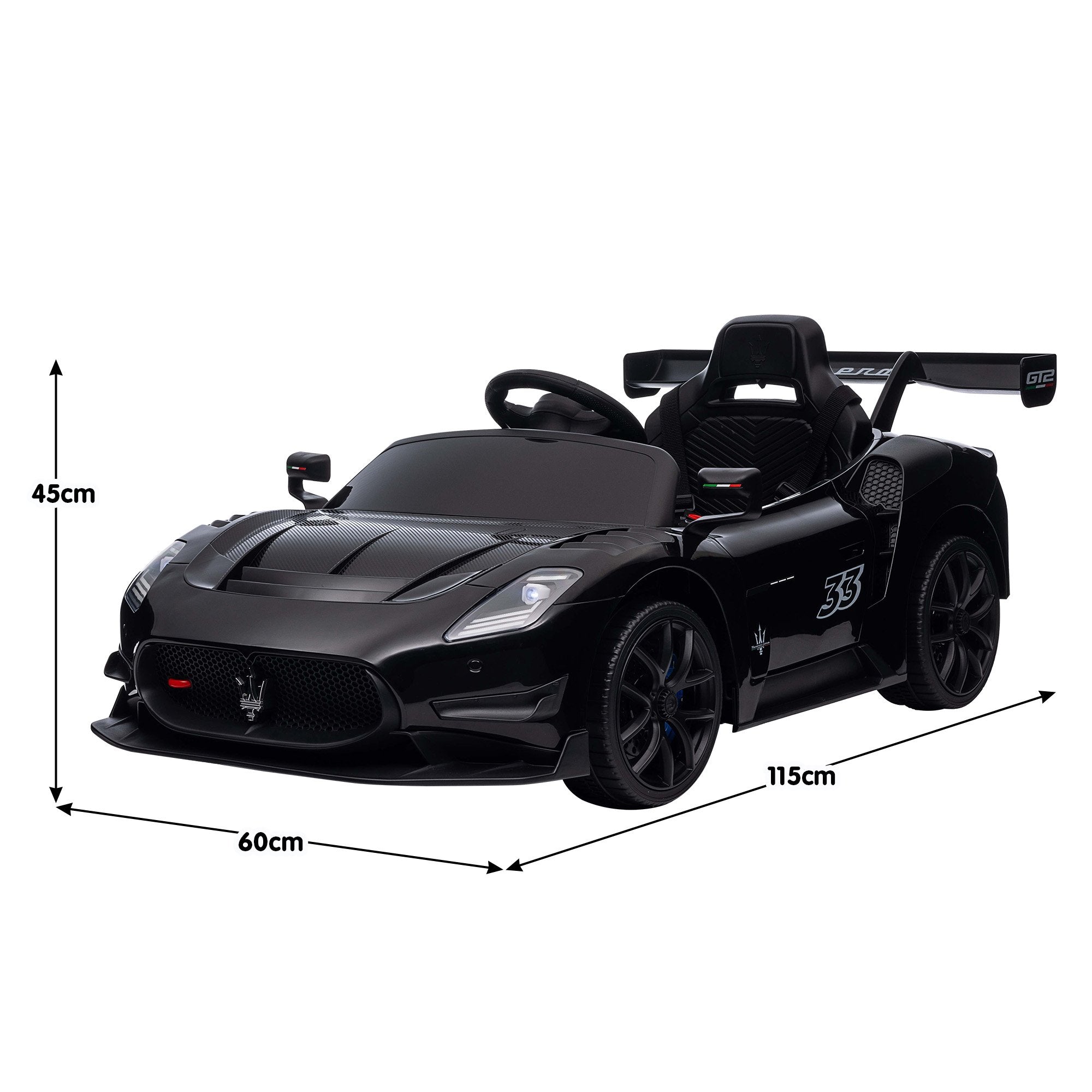Ride On Cars: Kahuna Maserati MC20 GT2 Licensed Electric Kids Ride On Race Car Black