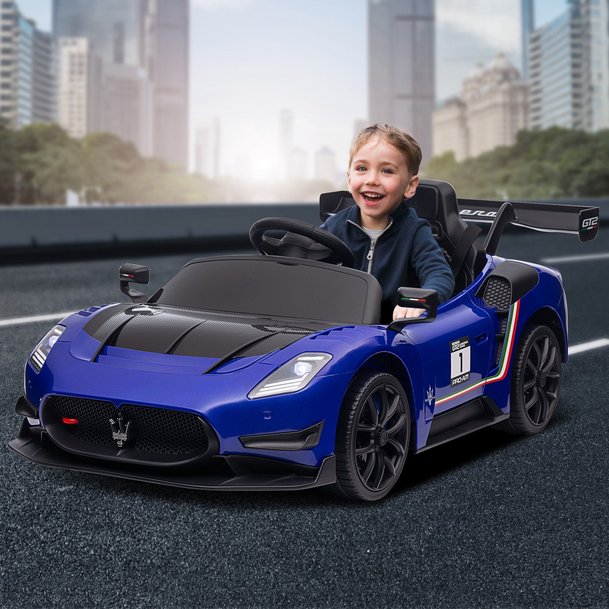 Ride On Cars: Kahuna Maserati MC20 GT2 Licensed Electric Kids Ride On Race Car Blue