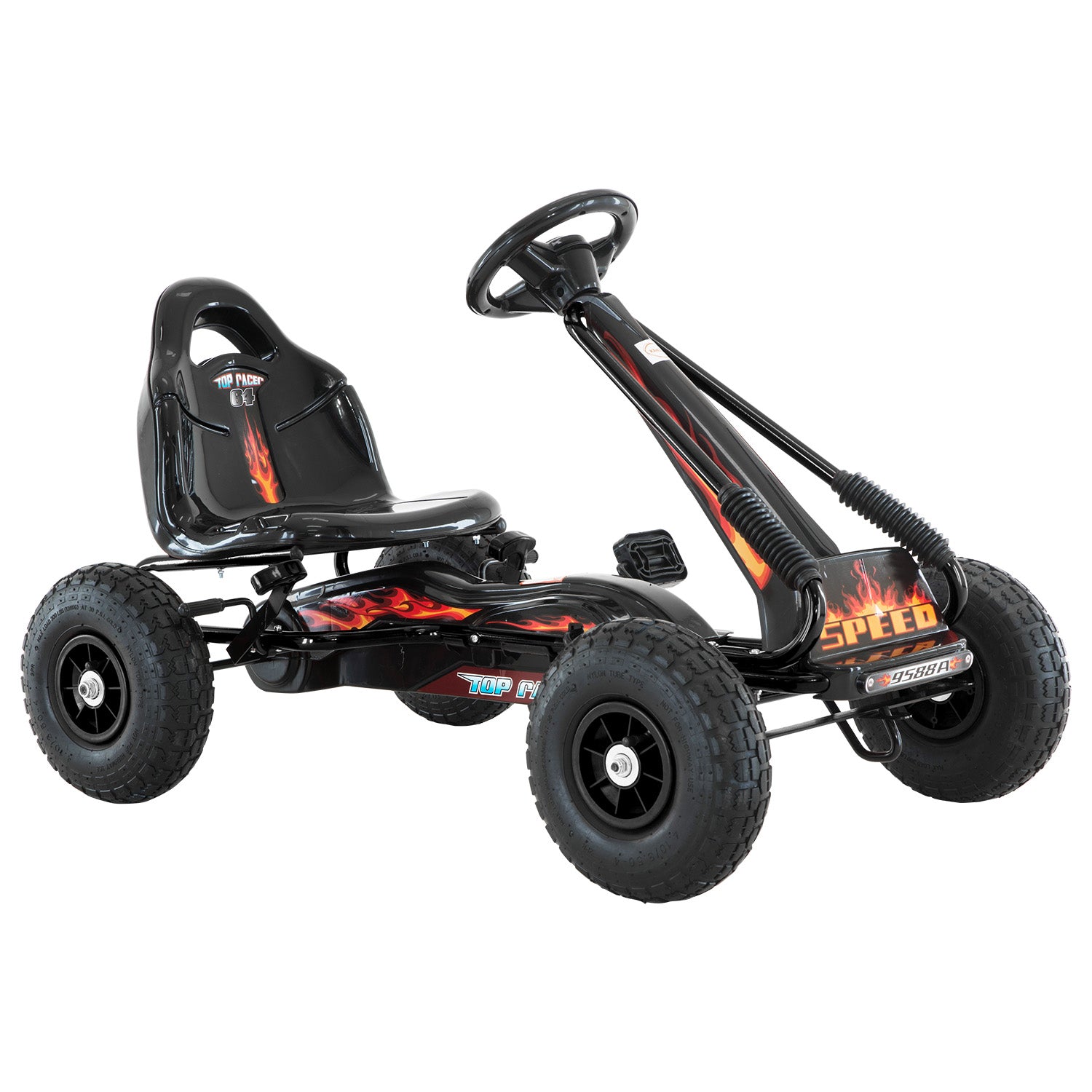 Go-karts: Kahuna G95 Kids Ride On Pedal-Powered Go Kart - Black