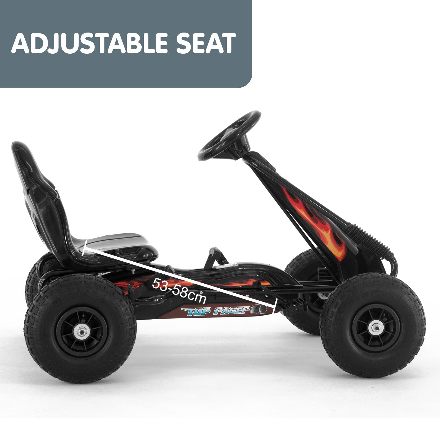Go-karts: Kahuna G95 Kids Ride On Pedal-Powered Go Kart - Black