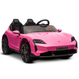 Ride On Cars: Kahuna Porsche Taycan Turbo S Kids Electric Ride On Car w/Remote Control 90W Four Wheel Suspension 2 Seater w/Seat Belt