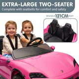 Ride On Cars: Kahuna Porsche Taycan Turbo S Kids Electric Ride On Car w/Remote Control 90W Four Wheel Suspension 2 Seater w/Seat Belt