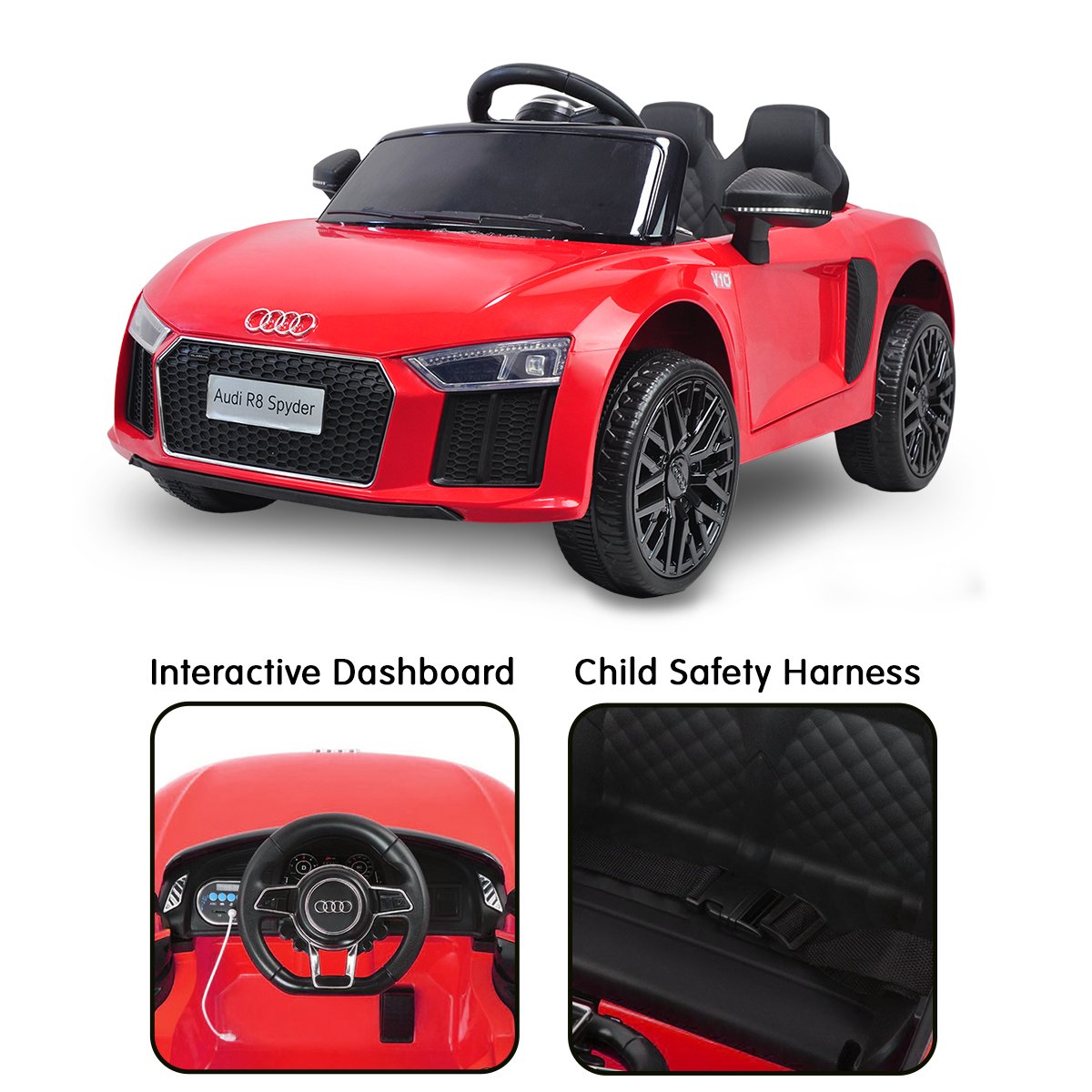 Ride On Cars: Kahuna Kahuna R8 Spyder Audi Licensed Kids Electric Ride On Car Remote Control - Red