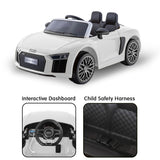 Ride On Cars: Kahuna Kahuna R8 Spyder Audi Licensed Kids Electric Ride On Car Remote Control - White
