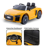 Ride On Cars: Kahuna R8 Spyder Audi Licensed Kids Electric Ride On Car Remote Control - Yellow