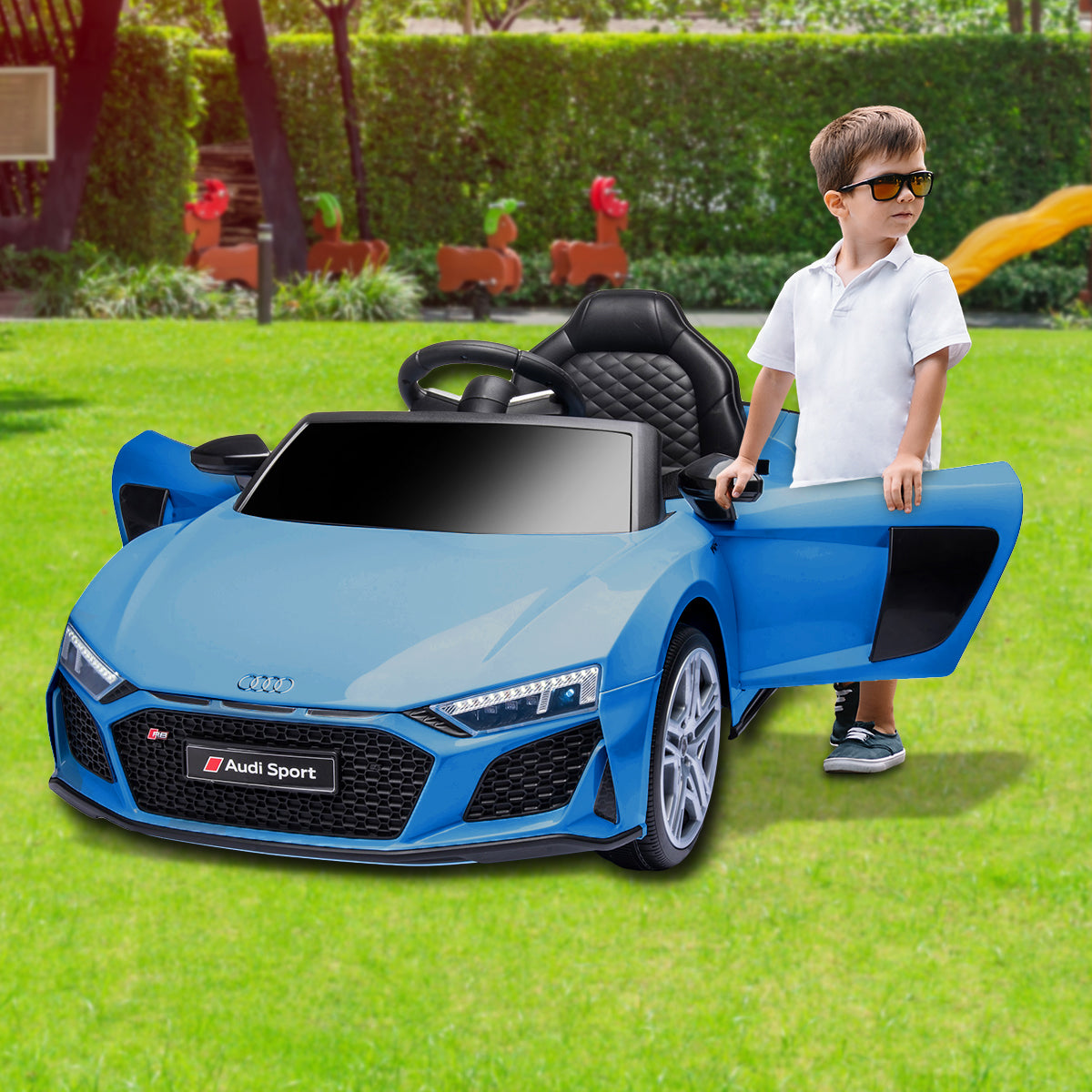Ride On Cars: Kahuna Audi Sport Licensed Kids Electric Ride On Car Remote Control - Blue