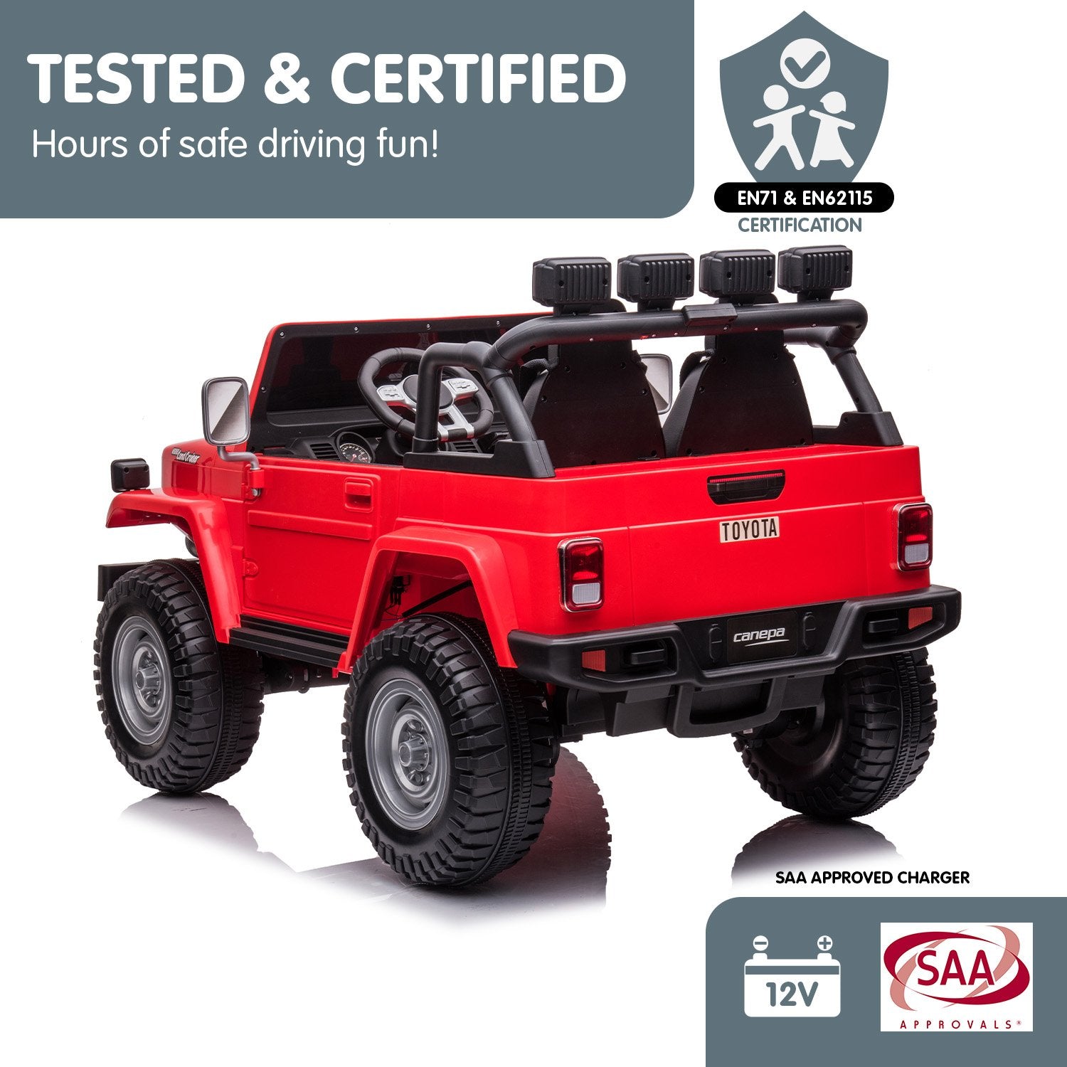 Ride On Cars: Kahuna Licensed Toyota FJ-40 Electric Kids Ride On Car by Kahuna - Red