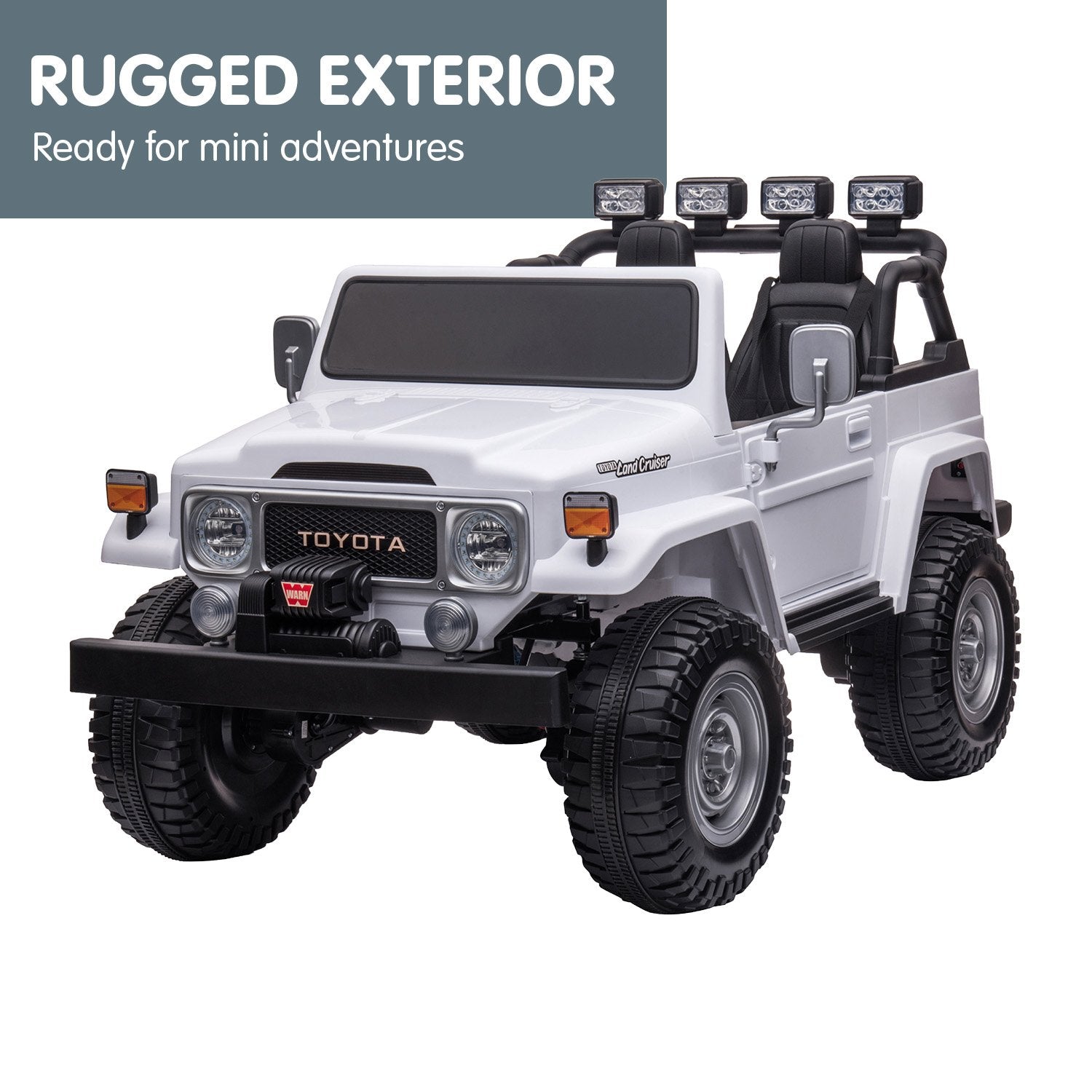 Ride On Cars: Kahuna Licensed Toyota FJ-40 Kids Ride On Electric Toy Car 80W - White