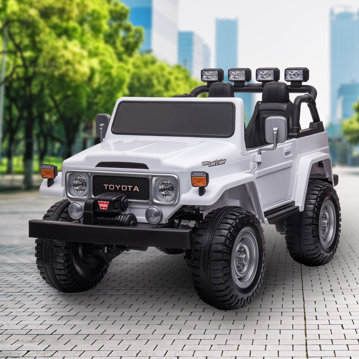 Ride On Cars: Kahuna Licensed Toyota FJ-40 Kids Ride On Electric Toy Car 80W - White
