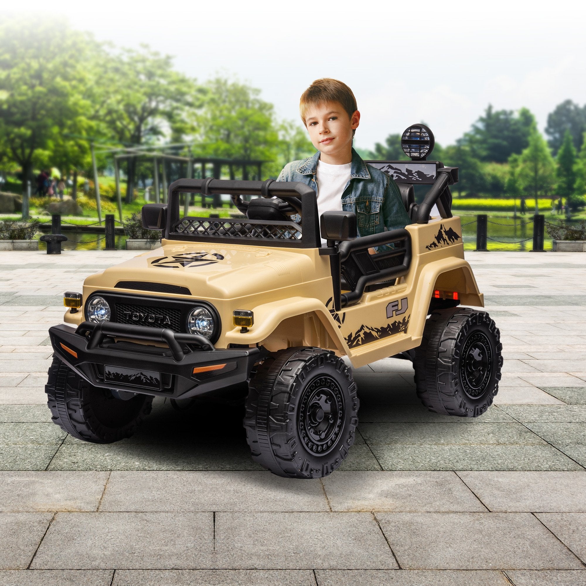 Ride On Cars: Kahuna Authorised Toyota Fj Cruiser Kids Electric Ride On Car - Khaki