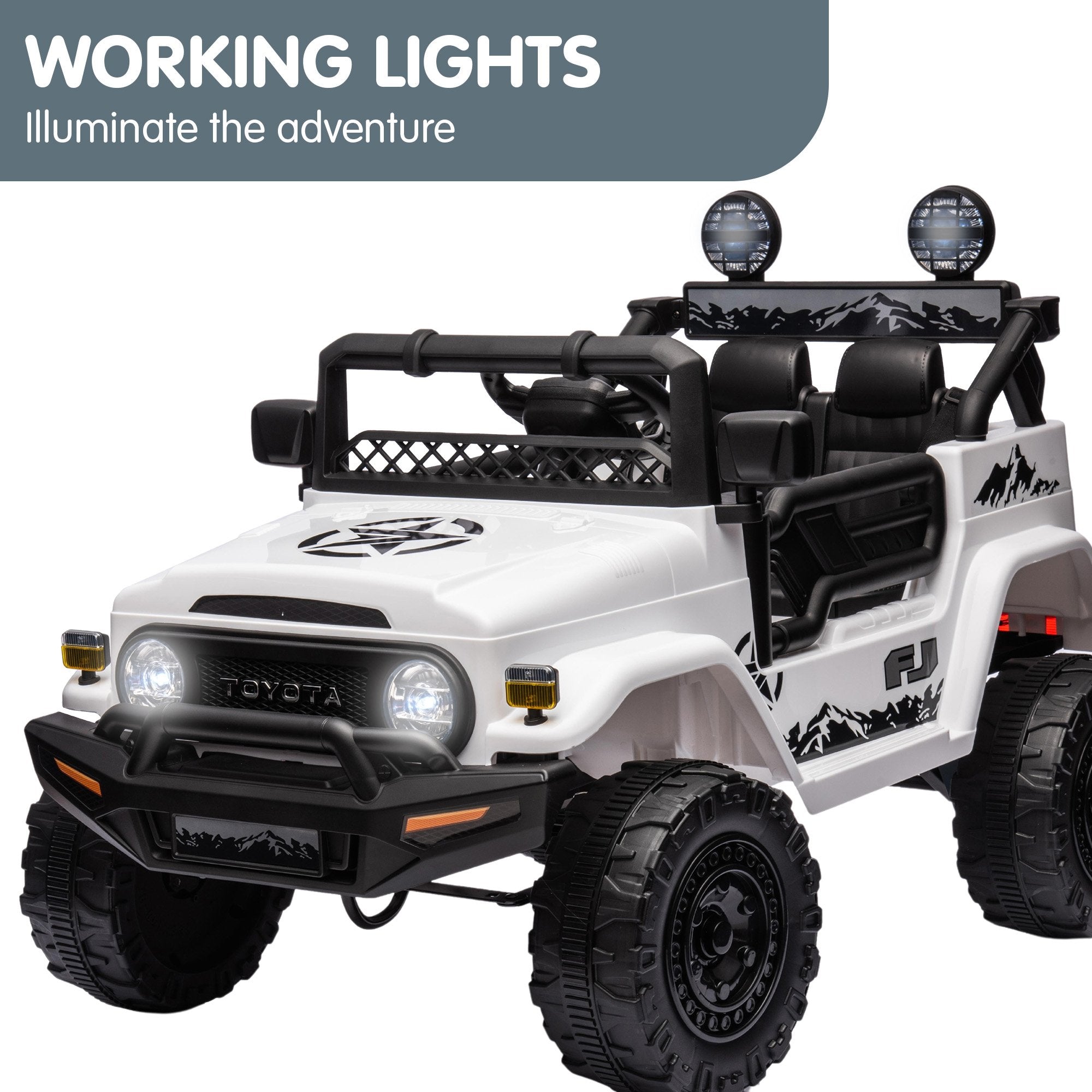 Ride On Cars: Kahuna Authorized Toyota Electric Kids Ride-on Car Fj Cruiser - White