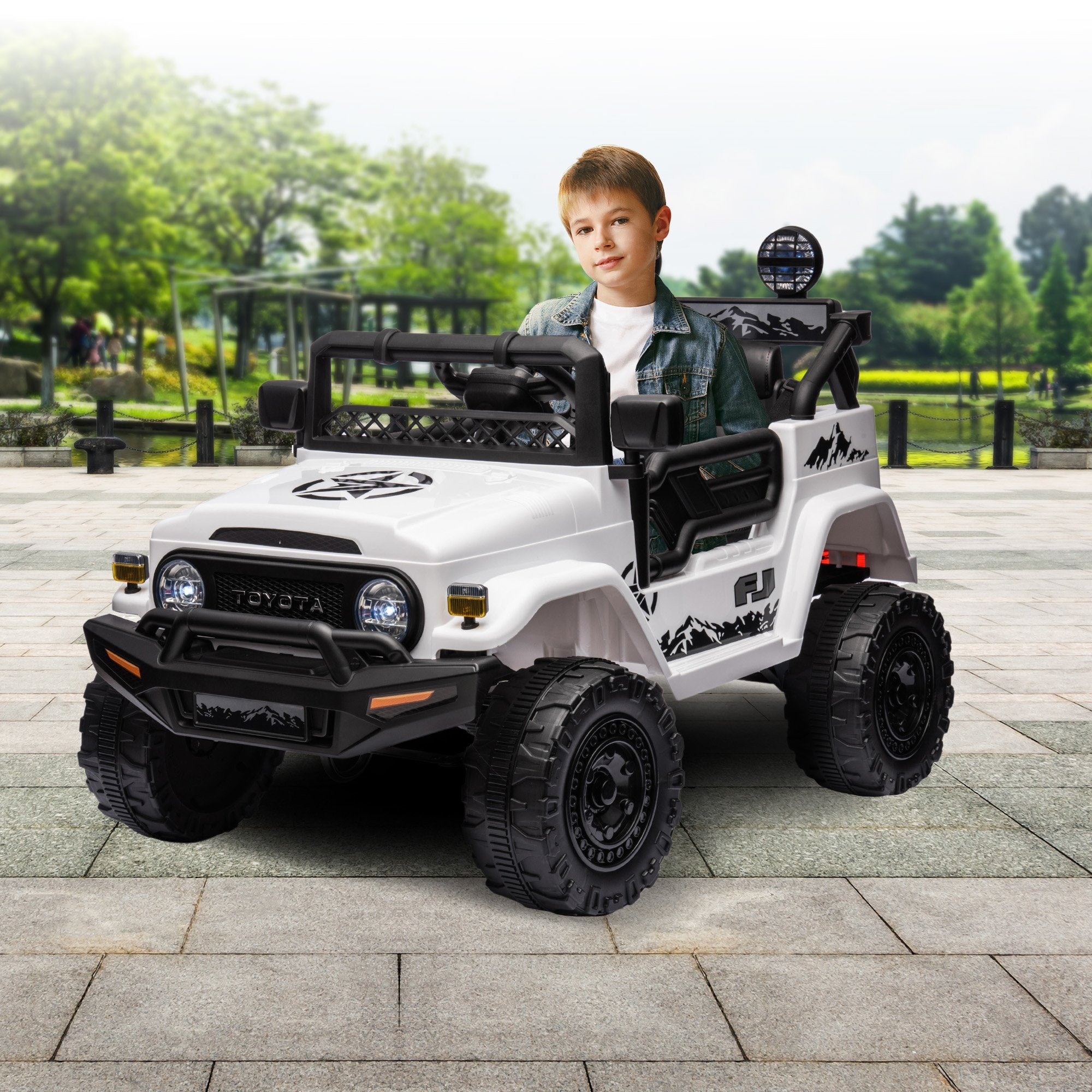 Ride On Cars: Kahuna Authorized Toyota Electric Kids Ride-on Car Fj Cruiser - White