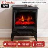 Electric Heaters: Dimplex 2kW Casper Optiflame Portable Electric Stove