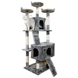 Cat Scratching Posts: Furtastic 170cm Cat Tree Scratching Post - Silver Grey
