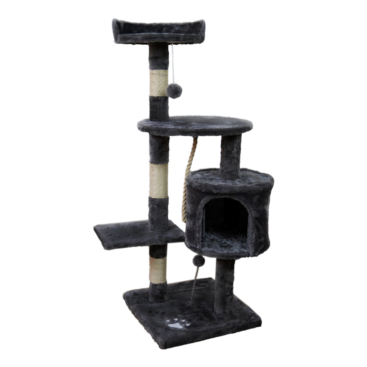 Cat Scratching Posts: Furtastic 110cm Cat Tree Scratching Post - Dark Grey