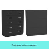 Dressers: Sarantino Tallboy Dresser 6 Chest Of Drawers Table Cabinet Bedroom Storage Black