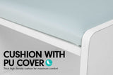 Kitchen & Dining Chairs: Sarantino Shoe Rack Cabinet Organiser Grey Cushion Stool Bench - 80 X 30 X 45 - White