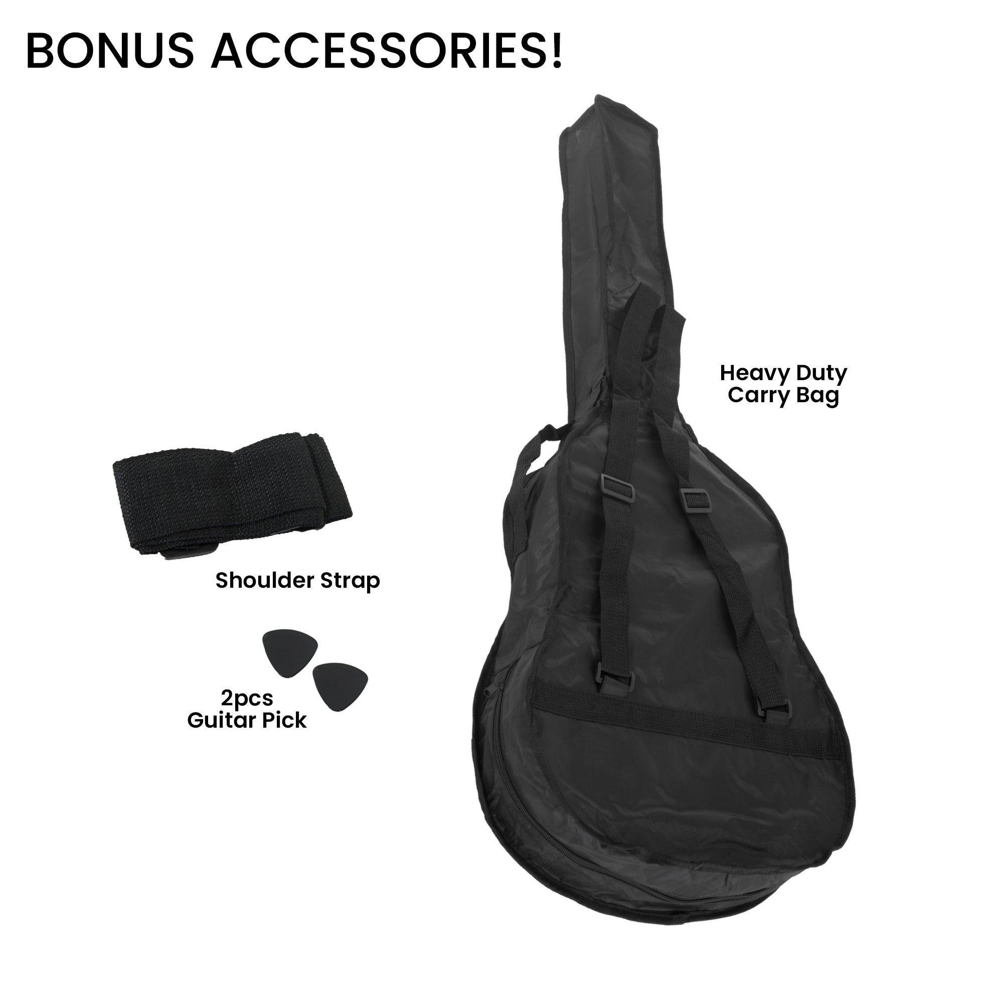 Guitars: Karrera 38in Acoustic Guitar Steel Strings Carry Bag Shoulder Strap Sun Burst