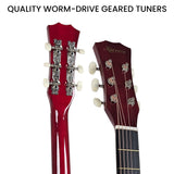 Guitars: Karrera 38in Acoustic Guitar Steel Strings Carry Bag Shoulder Strap Sun Burst