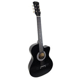 Guitars: Karrera 38in Cutaway Acoustic Guitar with guitar bag - Black