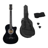 Guitars: Karrera 38in Cutaway Acoustic Guitar with guitar bag - Black