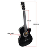 Guitars: Karrera 38in Cutaway Acoustic Guitar with guitar bag - Black