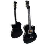 Guitars: Karrera 38in Cutaway Acoustic Guitar with guitar bag - Black
