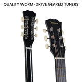 Guitars: Karrera 38in Cutaway Acoustic Guitar with guitar bag - Black