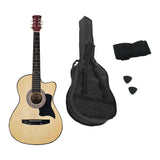 Guitars: Karrera 38in Cutaway Acoustic Guitar with guitar bag - Natural