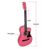 Guitars: Karrera 38in Cutaway Acoustic Guitar with guitar bag - Pink