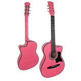 Guitars: Karrera 38in Cutaway Acoustic Guitar with guitar bag - Pink