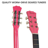 Guitars: Karrera 38in Cutaway Acoustic Guitar with guitar bag - Pink