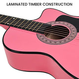 Guitars: Karrera 38in Cutaway Acoustic Guitar with guitar bag - Pink