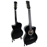Guitars: Karrera 38in Pro Cutaway Acoustic Guitar with Carry Bag - Black