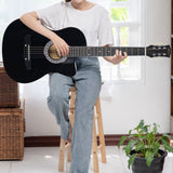 Guitars: Karrera 38in Pro Cutaway Acoustic Guitar with Carry Bag - Black