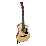 Guitars: Karrera 38in Pro Cutaway Acoustic Guitar with guitar bag - Natural
