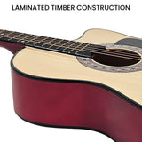 Guitars: Karrera 38in Pro Cutaway Acoustic Guitar with guitar bag - Natural