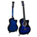 Guitars: Karrera 38in Pro Cutaway Acoustic Guitar with Bag Strings - Blue Burst
