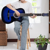 Guitars: Karrera 38in Pro Cutaway Acoustic Guitar with Bag Strings - Blue Burst