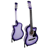 Guitars: Karrera 38in Pro Cutaway Acoustic Guitar with guitar bag - Purple Burst