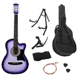 Guitars: Karrera 38in Pro Cutaway Acoustic Guitar with guitar bag - Purple Burst