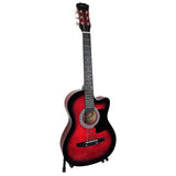 Guitars: Karrera 38in Pro Cutaway Acoustic Guitar with guitar bag - Red Burst