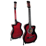 Guitars: Karrera 38in Pro Cutaway Acoustic Guitar with guitar bag - Red Burst