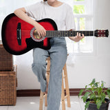 Guitars: Karrera 38in Pro Cutaway Acoustic Guitar with guitar bag - Red Burst