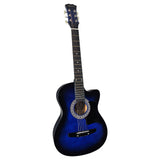 Guitars: Karrera 38in Cutaway Acoustic Guitar with guitar bag - Blue Burst