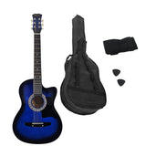 Guitars: Karrera 38in Cutaway Acoustic Guitar with guitar bag - Blue Burst