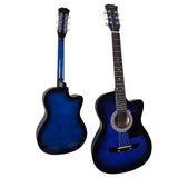Guitars: Karrera 38in Cutaway Acoustic Guitar with guitar bag - Blue Burst