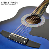 Guitars: Karrera 38in Cutaway Acoustic Guitar with guitar bag - Blue Burst