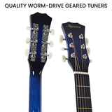 Guitars: Karrera 38in Cutaway Acoustic Guitar with guitar bag - Blue Burst
