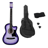 Guitars: Karrera 38in Cutaway Acoustic Guitar with guitar bag - Purple Burst